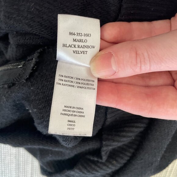 Rails Black Sweatshirt Pink Grey Burgundy Velvet Stripes - Picture 4 of 5